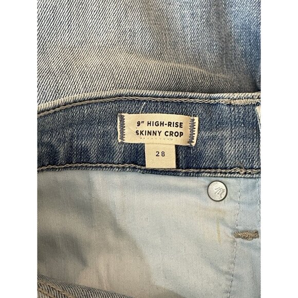 Madewell Jeans Size 28 9” High Rise Skinny Crop In Denton Wash Button Fly - Picture 10 of 15